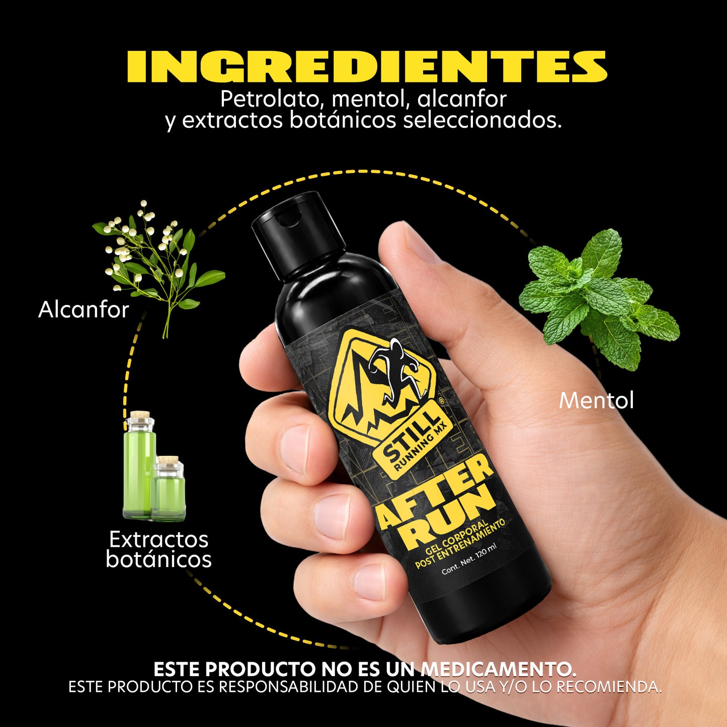 After Run Still Running MX | Gel Corporal Refrescante de Recuperación Muscular 120 ml